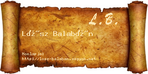 Lősz Balabán névjegykártya